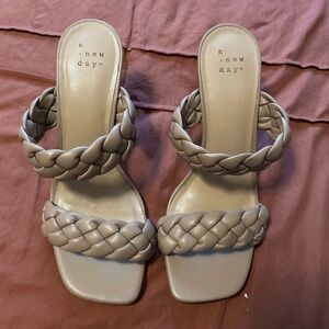 A New Day Women's Beige Braided Sandals